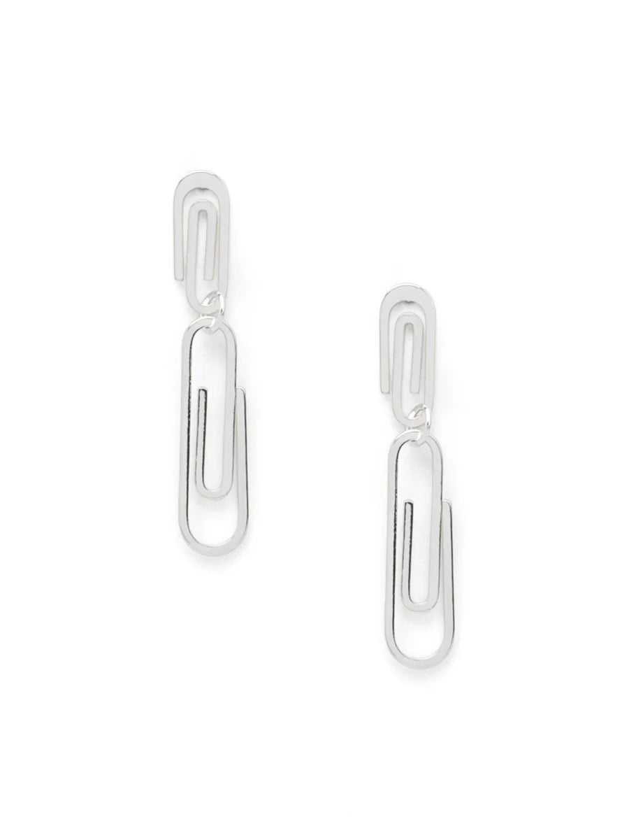 Double Paperclip Drop Earring