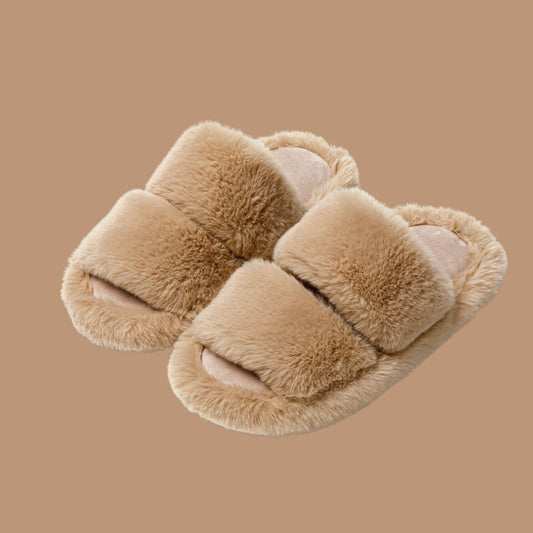 Fuzzy Double Cross Slipper