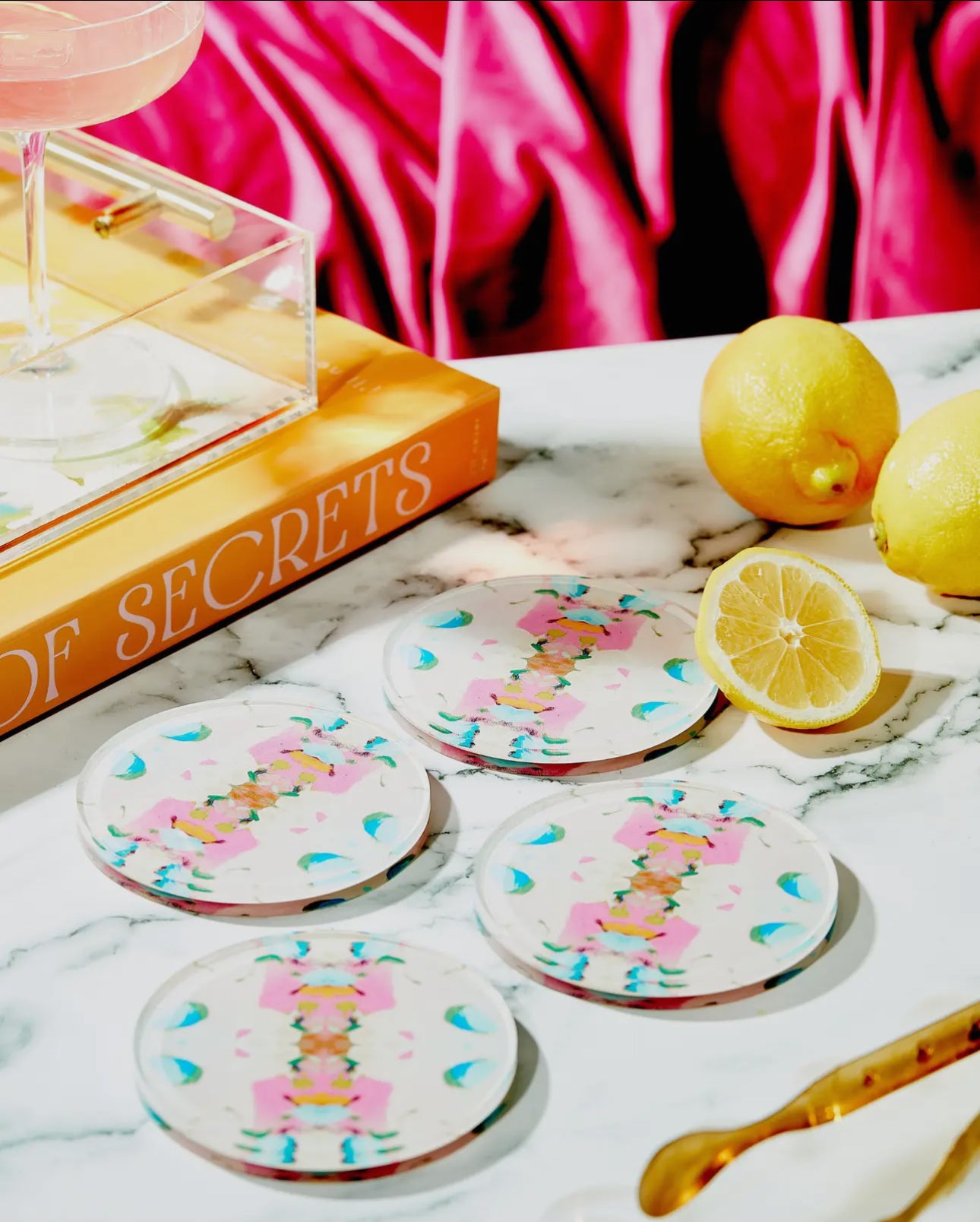 Monets Garden Pink Coaster Laura Park Designs X Tart