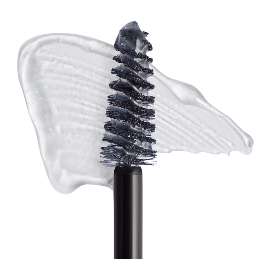 RevitaLash Hi-Def Brow Gel in Clear with spoolie applicator and gel swatch