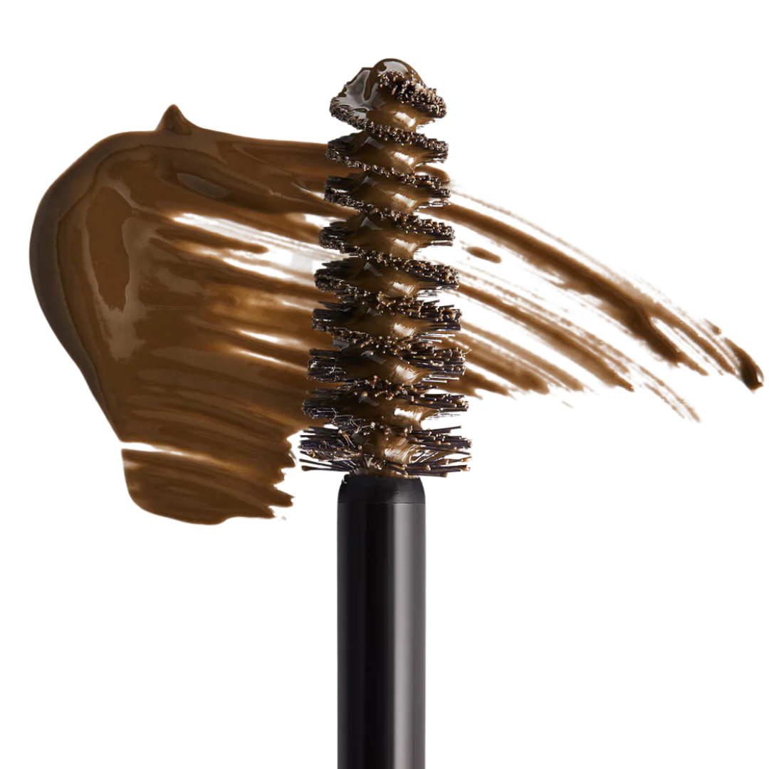 RevitaLash Hi-Def Brow Gel in Soft Brown with spoolie applicator and color swatch