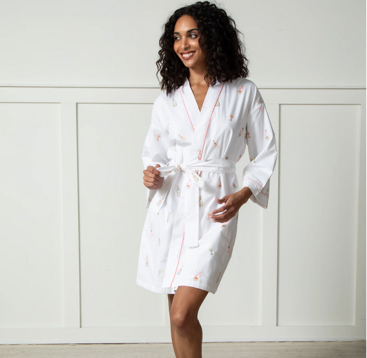 Printfresh Embroidered Bubbly Brunch Getting Ready Robe – Cloud