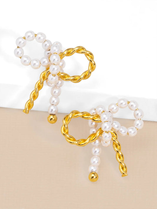 Pearl Bow Stud Earring