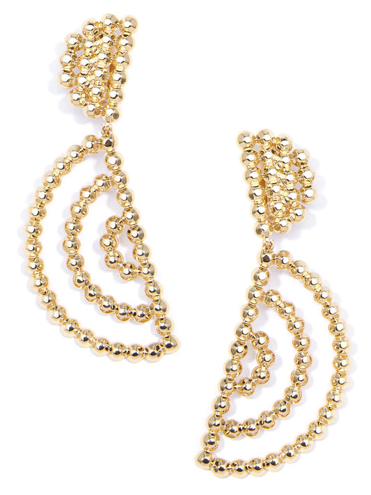 Beaded Gold Wedge Drop Earring